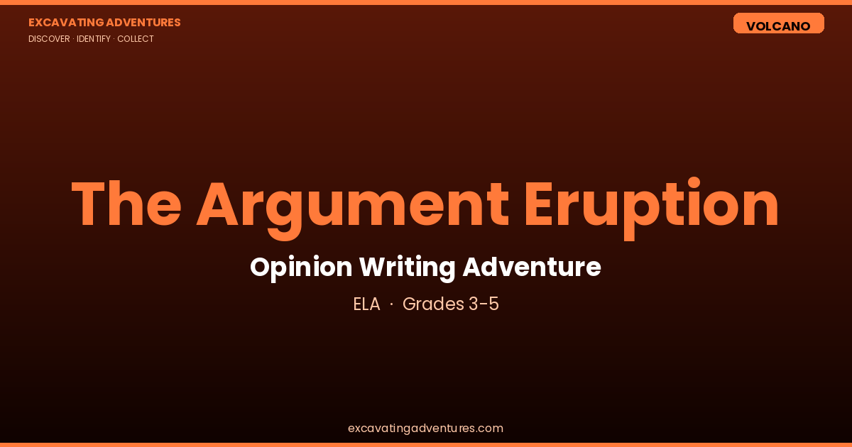 The Argument Eruption: Opinion Writing Adventure