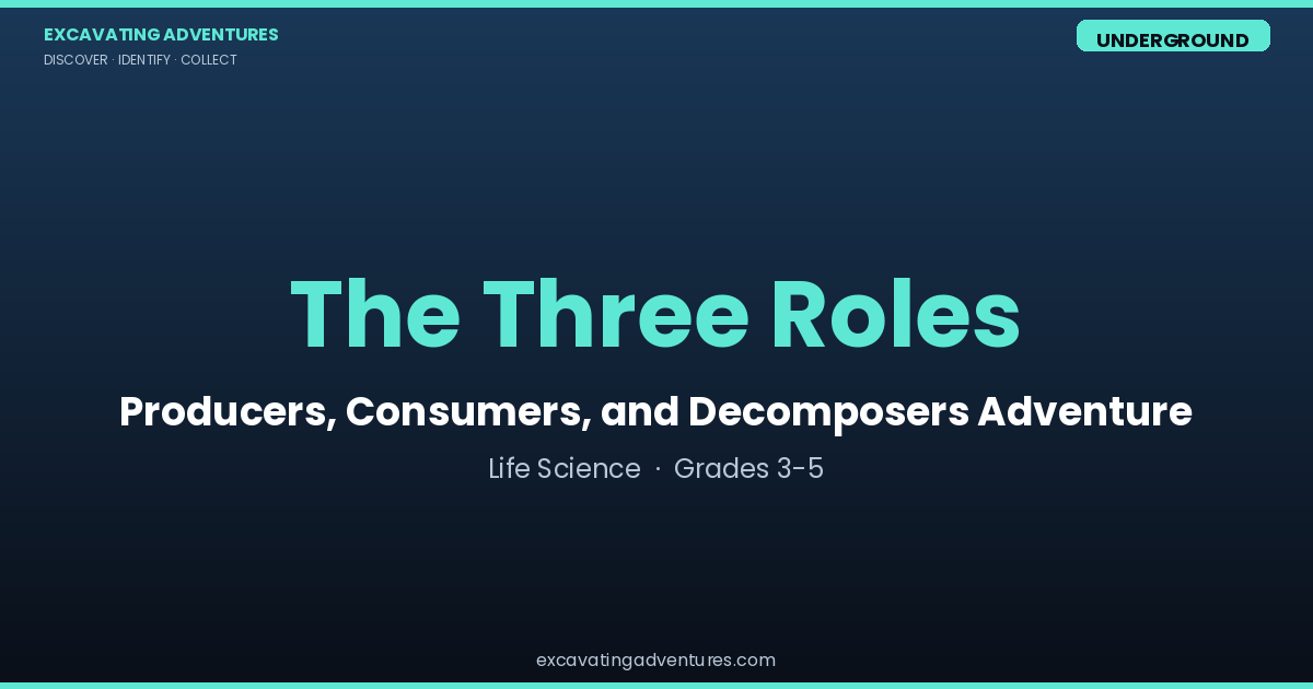 The Three Roles: Producers, Consumers, Decomposers Adventure