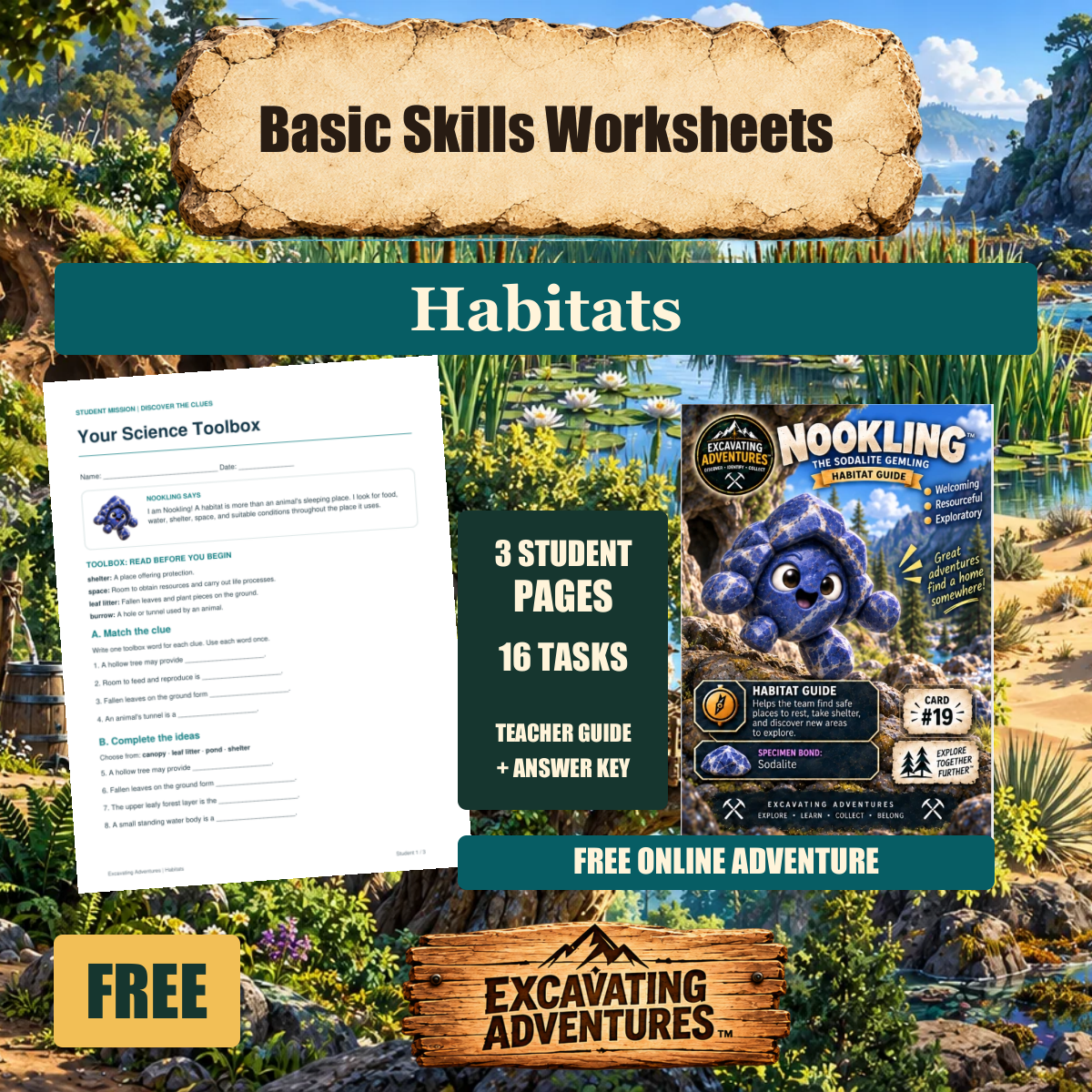 Nookling Habitats Basic Skills Worksheets cover