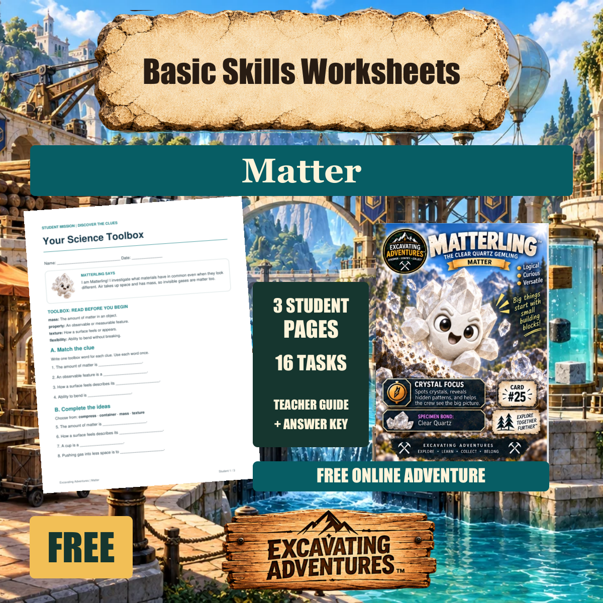 Matterling Matter Basic Skills Worksheets cover