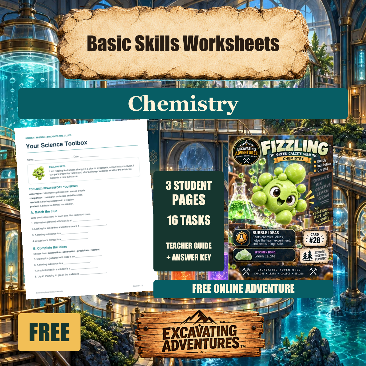 Fizzling Chemistry Basic Skills Worksheets cover