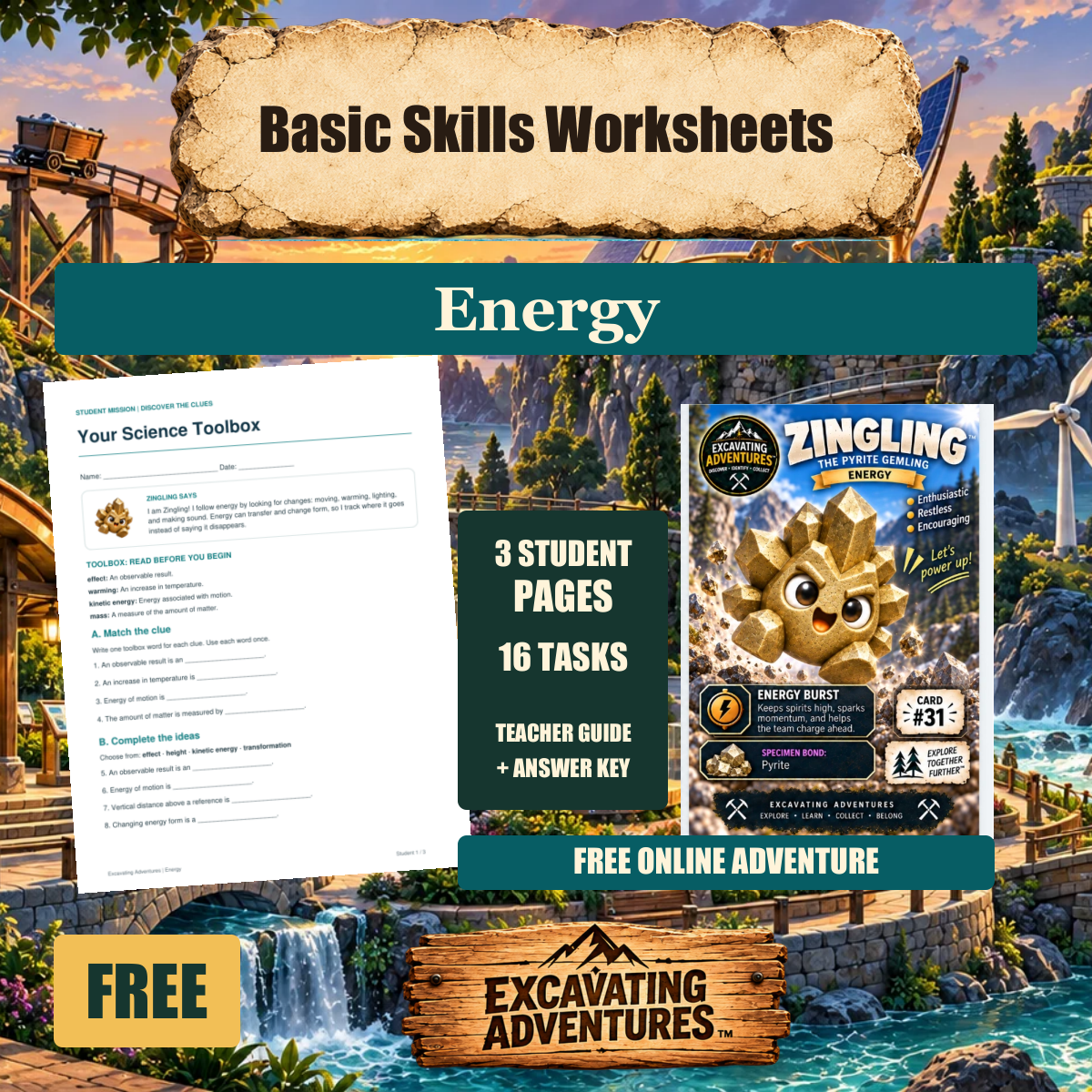 Zingling Energy Basic Skills Worksheets cover