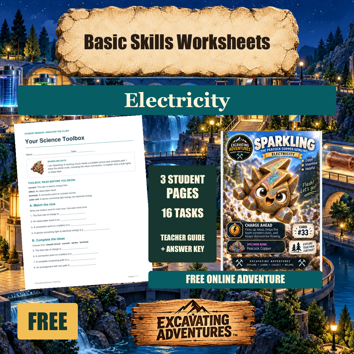 Sparkling Electricity Basic Skills Worksheets cover