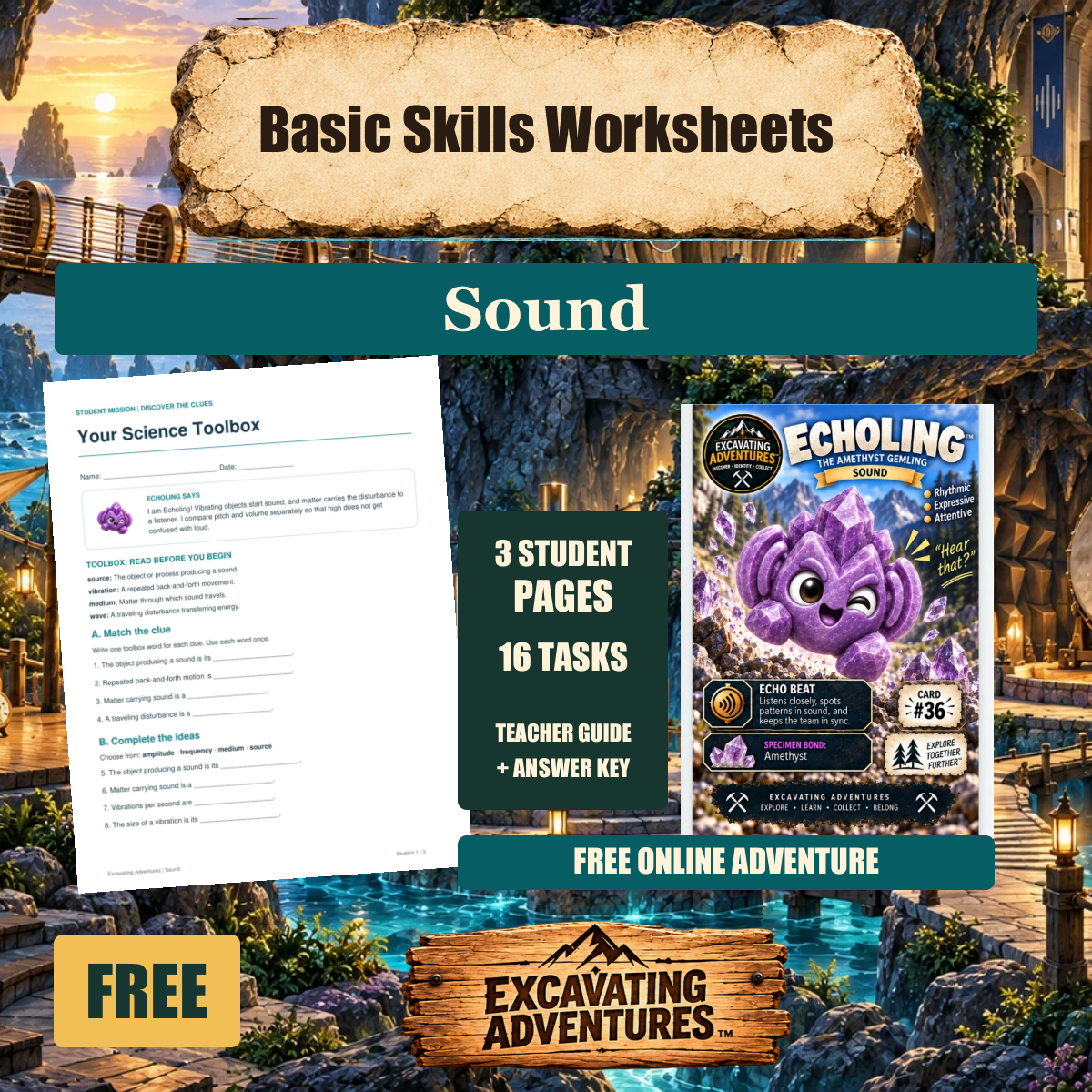 Echoling Sound Basic Skills Worksheets cover