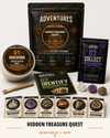 Hidden Treasure Quest Excavating Adventures kit with themed pouch, excavation dig, Discovery Cards, Gemling pack, specimens, and dig tool