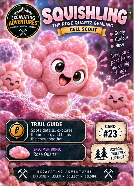 Squishling character card artwork. Illustration reference; see the listed kit contents.