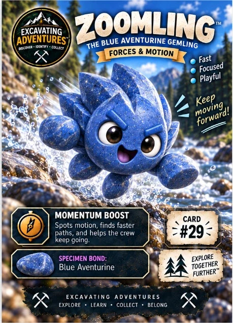Zoomling character card artwork. Illustration reference; see the listed kit contents.
