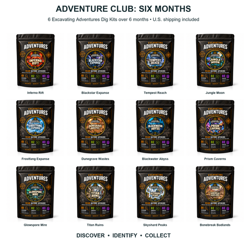 Adventure Club Six Months - six Excavating Adventures Dig Kits
