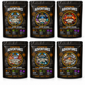 All six Excavating Adventures kit pouches, packaging mockup