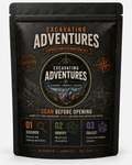 Excavating Adventures signature black kit pouch. Character artwork is shown separately.